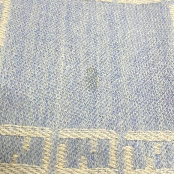 Auth FENDI - Light Blue Cream Wool Scarf - Picture 3 of 6